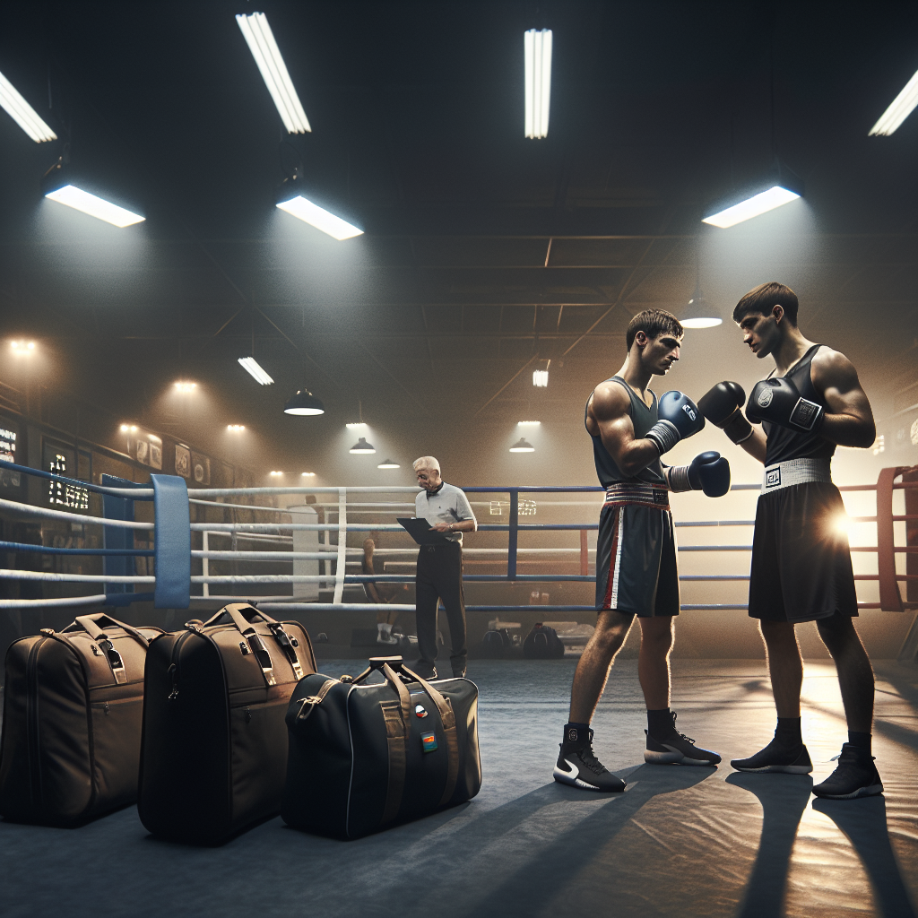 Azərbaycan boks yığması toplanışdan sonra beynəlxalq səfərə hazırlaşır, zalda sparrinq və məşqçi.